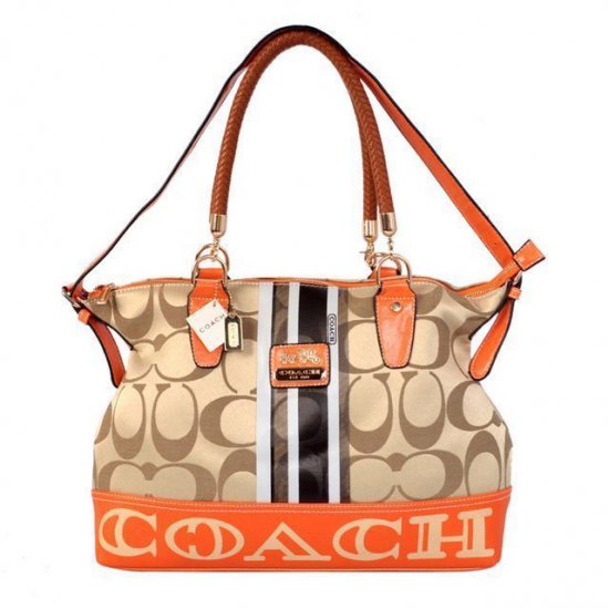 Coach Braided In Signature Large Khaki Totes BFU | Women - Click Image to Close